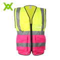 Luminous Yellow n Orange Workplace Reflective Safety Vest with Multiple Pockets reflective work vest